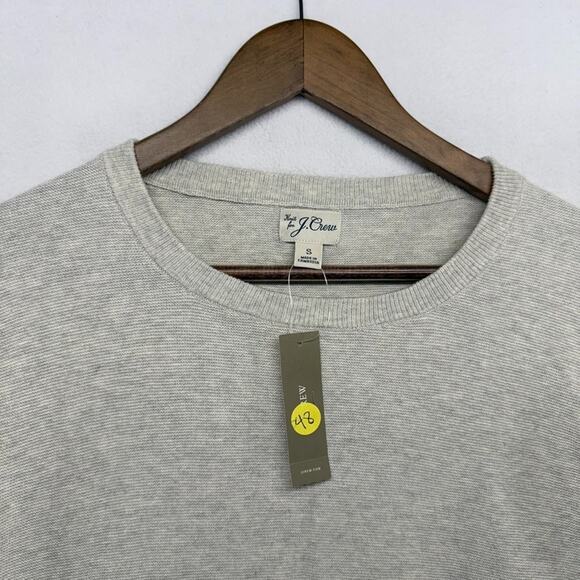 J Crew Sweater Men's Small Gray Knit Textured Seed Stitch Preppy Crew NEW - Picture 1 of 9